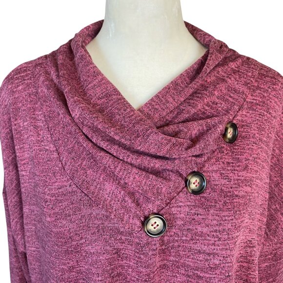 Studio 1886 mauve wine 3/4 sleeve stretchy pullover top L 12-14 - Picture 5 of 8